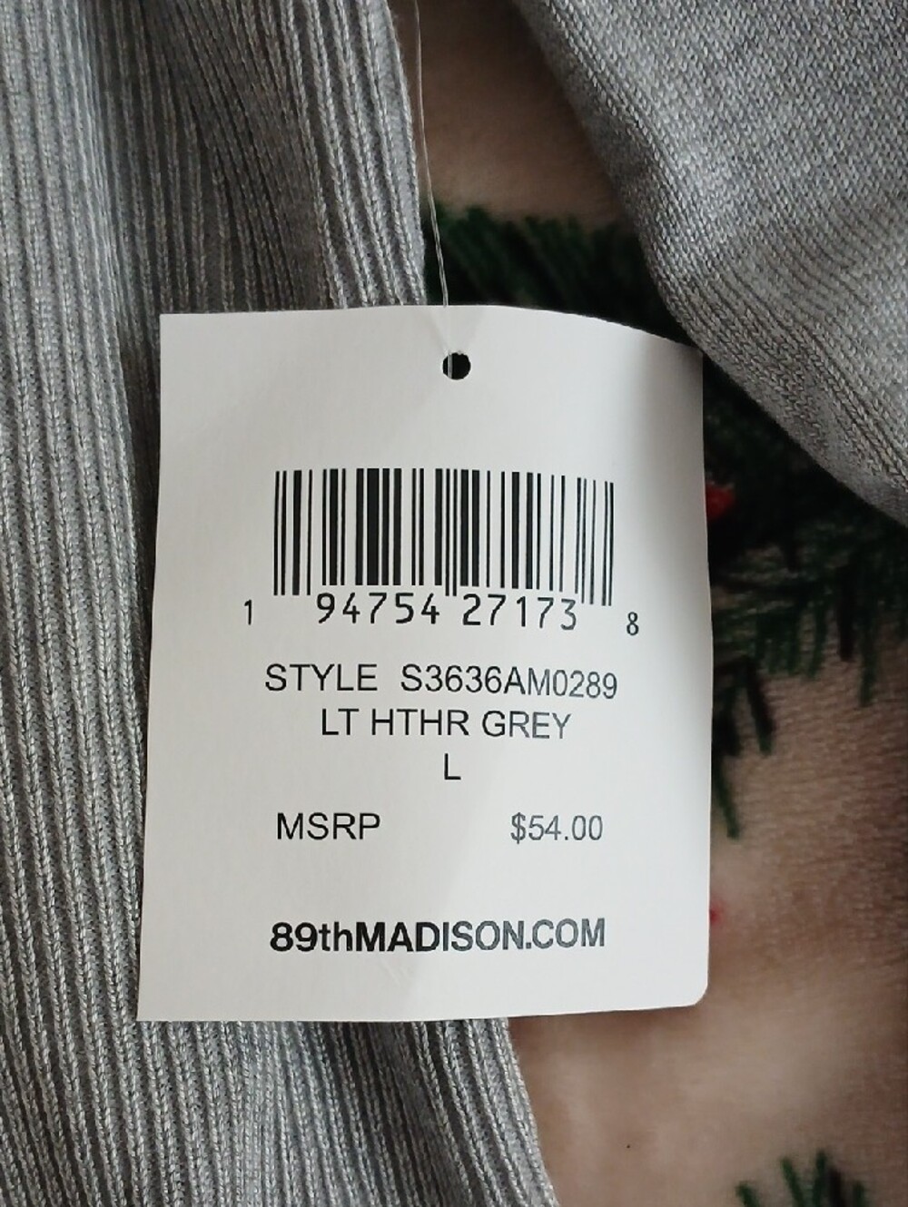 89th & Madison Silver Ribbed Open Cardigan - Picture 3 of 5